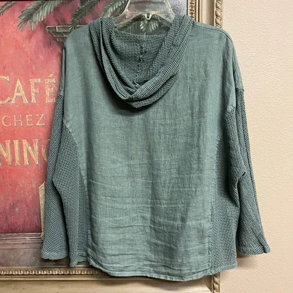 Tempo Paris Linen Blend Hooded Jacket - Picture 2 of 12